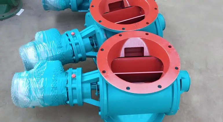 Three Rotary Valves are placed on the concrete floor.